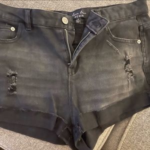 Black Denim Shorts